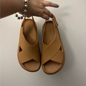 CROCS Brooklyn Luxe Cross Strap Sandals